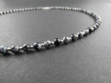 Schneeflockenobsidian Halskette (50 cm)